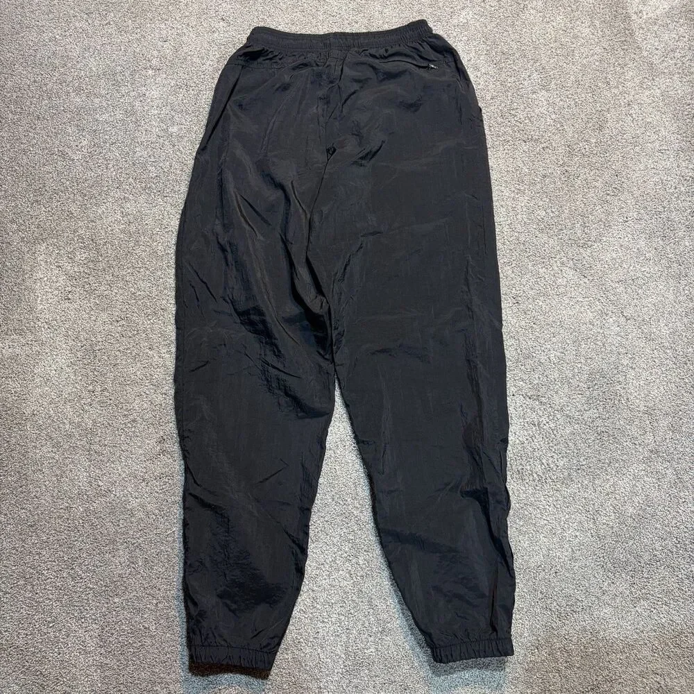 Nike Vintage Track Pants Mens M Black Nylon Windbreaker Joggers Zip Ankle 90's